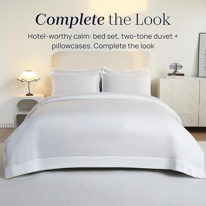 Full Size 4 Piece Bed Sheet Sets, DeepSleep Tech Luxury Bedding Made with 100% Tencel Lyocell - Silky, Lustrous & Gentle on Skin | Frost (2 Sheets, 2 Pillow Cases)