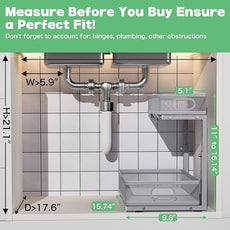 Uder Sink Organizer, High Adjustable 2 Tier Under Sink Organizers and Storage, Slide Out Metal Cabinet Organizers, Pull Out Sink Storage Drawer Shelf for Kitchen Bathroom Cabinet, Grey, 2 Pack