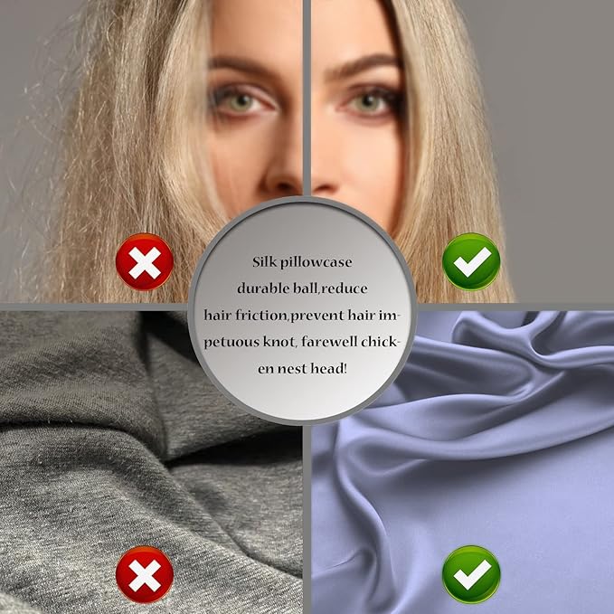 Silk Pillowcase for Hair and Skin,Soft,Breathable and Sliky 100% Silk Pillowcases King Set of 2,Both Sides Natural Mulberry Silk Pillow Cases with Hidden Zipper(King Size 20"X 36",2pcs)