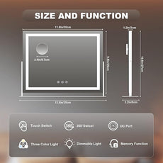 Hasipu Vanity Mirror with Lights, 13.8