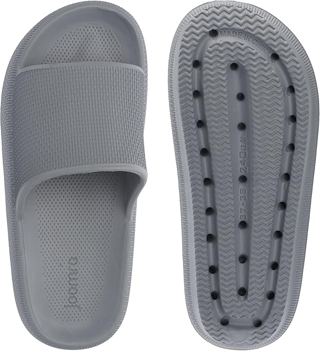 Joomra Pillow Slippers for Women and Men Non Slip Quick Drying Shower Slides Bathroom Sandals | Ultra Cushion | Thick Sole