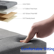 BRIAN & DANY 30 Inches Folding Storage Ottoman Bench, Ottoman with Storage Bench for Bedroom, Living Room, Entryway, Foot Rest with Legs, Dark Gery