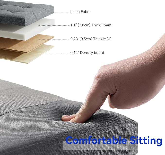 BRIAN & DANY 30 Inches Folding Storage Ottoman Bench, Ottoman with Storage Bench for Bedroom, Living Room, Entryway, Foot Rest with Legs, Dark Gery