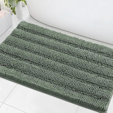 H.VERSAILTEX Bath Mats for Bathroom Non Slip Extra Thick Chenille Striped Bath Rug 24