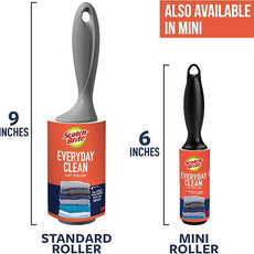 Scotch-Brite Everyday Clean Lint Roller, Lint Remover for Pet Hair, Dark Clothes, Furniture, and Dusty Surfaces, Picks Up Fur & Fluff in Your Home, Car, & Office, 10 Pack, 950 Adhesive Sheets Total