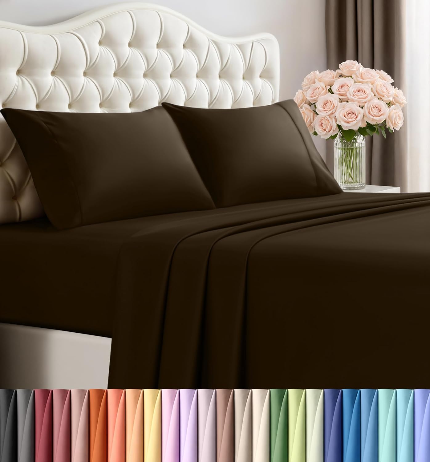 Utopia Bedding Queen Size Sheet Set – 4 Piece Bed Sheets, Soft and Breathable Microfiber, Includes 1 Fitted Sheet, 1 Flat Sheet and 2 Pillowcases – Oeko Tex (Grey) Dormly