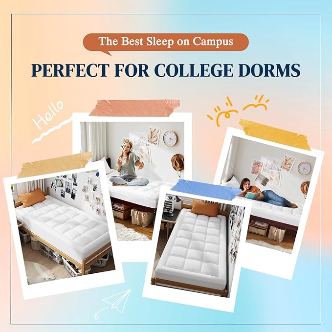ELEMUSE 3 Inch Cooling Memory Foam Mattress Topper Twin XL, College Dorm Room Essentials, 2 Inch Pressure-Relief Memory Foam and 1 Inch Thick Soft Viscose Made from Bamboo Pillow Top for Hot Sleepers