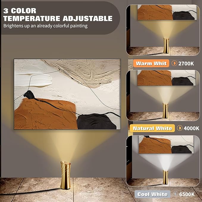 Uplighting Indoor Floor Can Light, 2700K to 6500K Up Lights Indoor with Remote & Timer, 3 Color Temperatures Accent Lighting Spot Lights Indoor for Home Plant Picture, 5.9ft Cord, 2 Pack