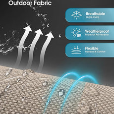 Ciokea Aluminum Outdoor Lounge Chair Set of 4- No Assembly Needed, Foldable Patio Chaise Lounge with 5 Adjustable Positions, Reinforced Frame for Extra Durability, Pool Beach Lounge Chair,Khaki