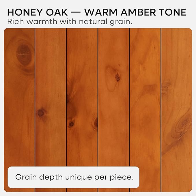 Homeforia Oak Floating Shelves 42 inch Long, High End Solid Real Wood 42inch Floating Shelf for Wall Mounted, Honey Oak Wooden 42in Floating Shelves, Heavy Duty Bracket, 42 X 6.5 X 1.75 in, Set of 2