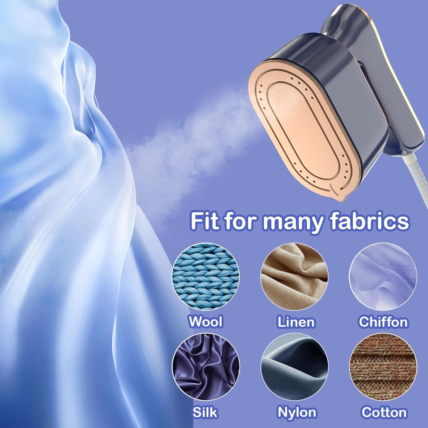 Travel Steamer Iron for Clothes Mini - Portable Ironing Machine Travel Small Size Portable Steamer Travel College Dorm Home Essentials (Blue) Dormly