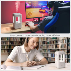 600ml Small Humidifier White - with Anti Gravity Water Flow Visual Effect, Provides Even Humidity for Indoor Plants, Bedroom & Desk, Quiet Portable Operation