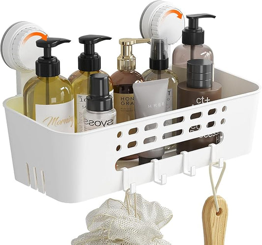 Lifewit Shower Caddy Suction Cup, 12.4inch Large Removable Shower Shelves for Inside Shower, NO-Drilling Bathroom Organizers and Storage Rack for Shampoo Strong Vacuum Suction, 1 Pack