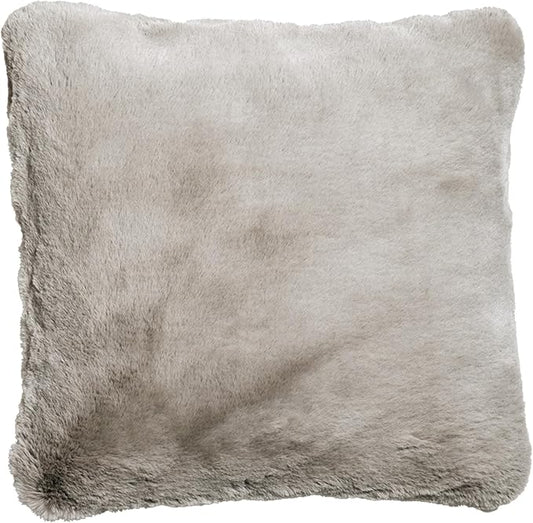 UnHide Squish - Faux Fur Pillow - Extra Soft Throw Pillow - Square Shaped Pillow, Polyester Fill - Machine Washable - Perfect for Living Room, Bedroom, or Guest Room - 20” x 20” - Greige