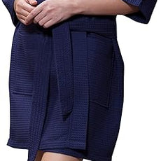 Turquaz Lightweight Short Robes For Women Waffle Kimono Bathrobe - Soft, Fast-Drying, Long-Lasting Cotton Blend
