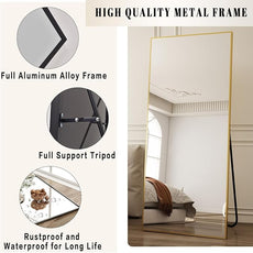 BEAUTYPEAK Full Length Mirror with Stand, 65