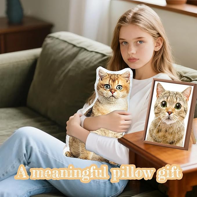 Custom Pillows with Picture, Personalized Face Body Pillow, Custom Pet Pillow Memorial Gifts, Personalized Christmas Valentine's Day Gifts for Women Men Couples (Custom Pillow)