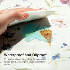 QIYI Floral Mouse Pad, Large Desk Mat for Desktop, Women Girls Watercolor Flowers Office Décor Desk Accessories, PU Leather Waterproof Gaming Mousepad, Wildflowers Desk Pad Computer Mat, 31.5