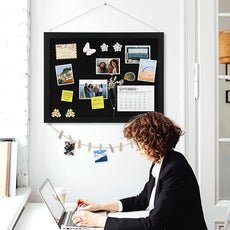 Double-Sided Black Cork Board with Linen, 36