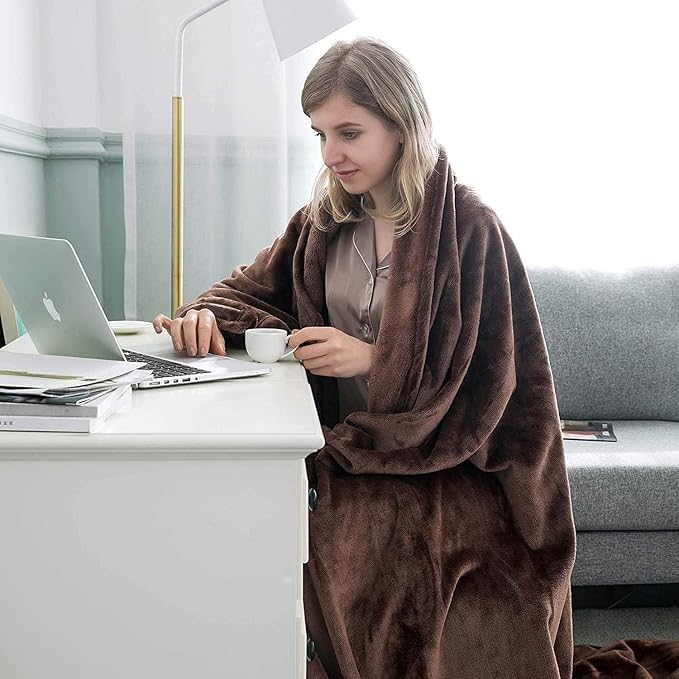 IR Imperial Rooms Fleece Blanket 12 Pack Twin Size 60 x 80 Inches - Super Soft Fluffy Throw Blanket for Sofa and Bed - Warm and Cozy Lightweight 400 GSM Microfiber Bed Throws Blankets (Twin, Coffee)