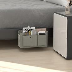 Bedside Caddy Bedside Organizer with Fixed Straps & Water Bottle Holder, Bunk Bed Caddy ideal for Home, Dorm, Hospital, Crib, Versatile Bedside Storage Solution (Grey 2pcs)