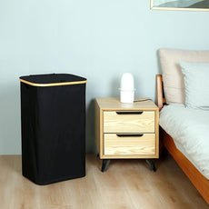 Laundry Hamper with Lid, 110L Large Laundry Hamper with Handle and Lid, Collapsible Clothes Basket Organizer with Removable Inner Bag for Clothes Toys Towels - Black