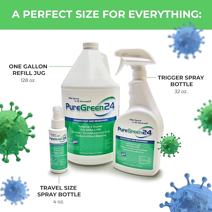 Safe & Effective Disinfectant. Kills Deadly Germs including RSV COVID-19 Norovirus MRSA Staph 2025 flu Bird flu Contains no toxic chemicals odorless child & pet safe 1 32oz
