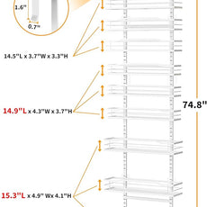 Moforoco White 9-Tier Over The Door Pantry Organizer, Pantry Organization And Storage, Metal Hanging Spice Rack Shelves Door, Home & Kitchen Essentials, Laundry Room Bathroom Organization