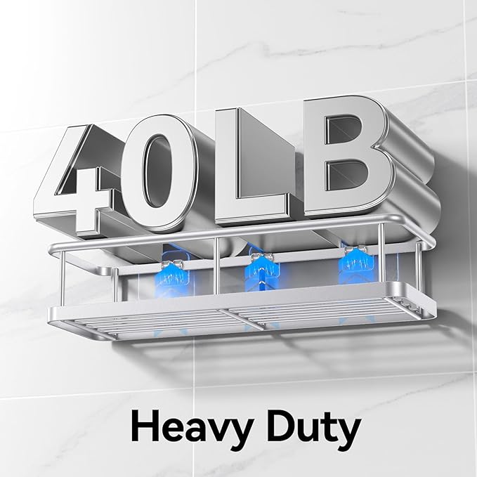 YASONIC Shower Caddy, Large Capacity Bath Organizer with Soap Holder and 12 Hooks, 6 Pack Rustproof Bathroom Shelves for Inside Shower, No Drilling&Sleek Bathroom Organizers and Storage Silver