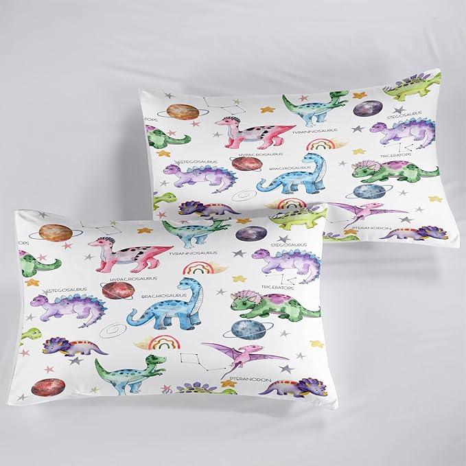 CVHOUSE Dinosaur Comforter Set - Twin Microfiber Quilt Set with 1 Comforter and 2 Pillow Cases - 3 Piece