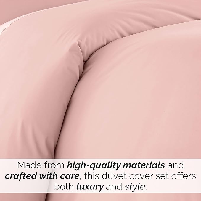 Southshore Fine Living, Inc. Premium Collection Oversized King Duvet Cover Set, Soft Duvet Cover 3-Piece, Two Matching Shams (108 in Wide x 98 in Long), Pastel Pink, King/California King
