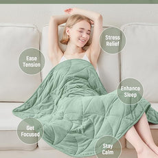 Weighted Lap Blanket 7 lbs for Adults, Luxury Soft Small Weighted Blanket, Compact Portable Weighted Lap Pad for Relaxation, Sleeping, Travel, All-Season Use, Sage Green, 40
