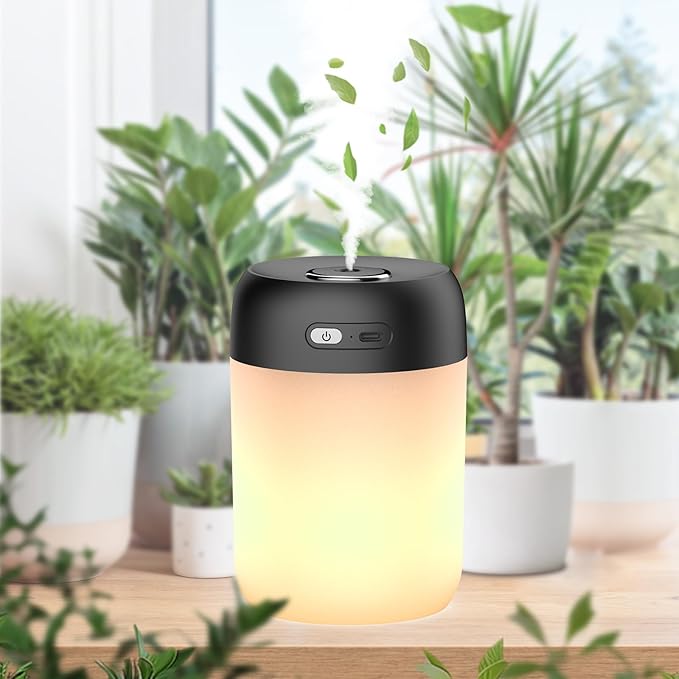 SZO Night Lights Humidifiers For Bedroom, USB Rechargeable, LED Lights For Bedroom,4 Mode Portable Night Lights Humidifier Fit For Various Scenarios,<28dB, Auto Shut-off, Ideal For Home Travel Plants