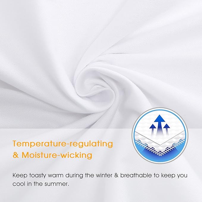 Cotton Pillow Protectors/Cases Queen Size with Zipper 2 Pack White Color,Cooling & Breathable Bed Pillow Protectors Set of 2 Pillow Cases Cover (Queen Size 20" x 30")