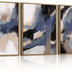 BINCUE Blue Neutral Wall Art Modern Abstract Artwork for Living Room Bedroom Office 12