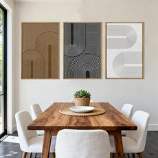 BINCUE Abstract Neutral Canvas Paintings Modern Artwork for Walls Framed for Bedroom Living Room Hallway 16x24 Inch Set of 3