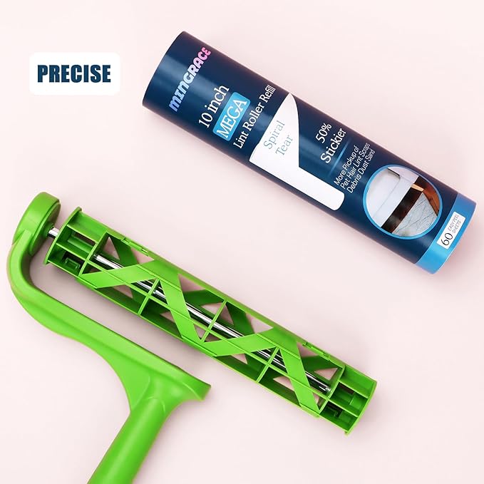 10 inch Mega Lint Roller Refills Compatible with Evercare Smart Design Layers Large Mega Lint Rollers and More, 50% More Pickup, 60 Sheets per Refill, Pack of 6, 360 Sheets Total