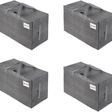 VENO 4 Pack Moving and Storage Bags, Heavy Duty, Alternative to Moving Boxes, Large Packing Totes Supplies for College Dorm Room with Zipper for Clothes, Wide Open Design (Dark Gray, 4 Pack)