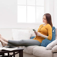 Nestl Reading Pillow for Kids & Teens with Shredded Memory Foam, Backrest Pillows for Reading, Watching, and Gaming, Use on the Couch, Bed, or Floor, Adjustable Support with Washable Cover Blue Heaven