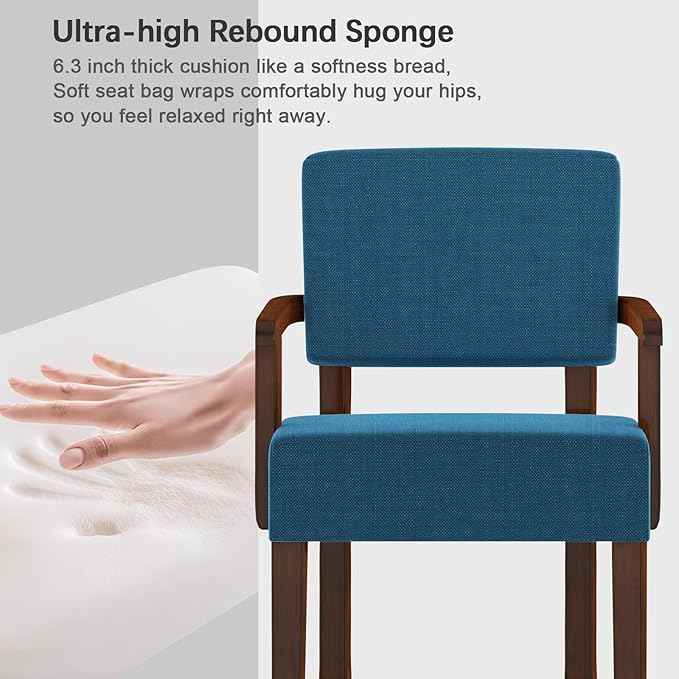 Accent Chair with Wood Frame, Arm Chairs Oversized with Soft Seat and Armrests