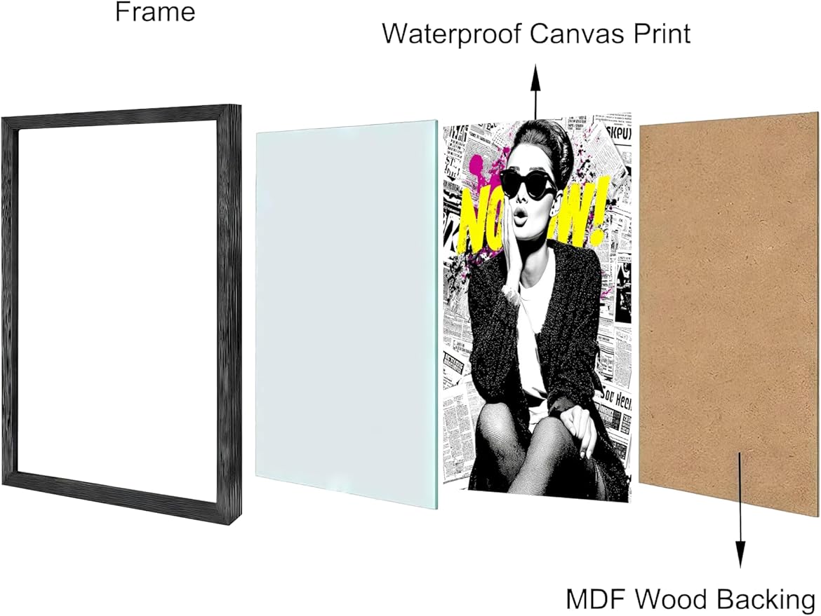 Beautiful Chic Woman Wall Art Prints Beautiful Audrey Hepburn Poster Canvas Art Wall Decor Picture For Bedroom Office Dorm Bathroom Wall Decor Aesthetic Home Artwork 12" × 16" In Framed