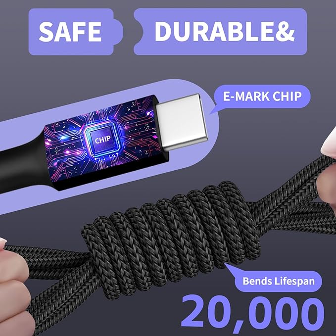 Dual Type-C 4 in 1 Multi Charging Cable for Multiple Devices with 2 USB-C/Lightning/Micro Port, USB Cable iPhone Charger Cord, Travel Charger for iPhone17-8, Android iPad, Stocking Stuffers - 2Pcs 5FT