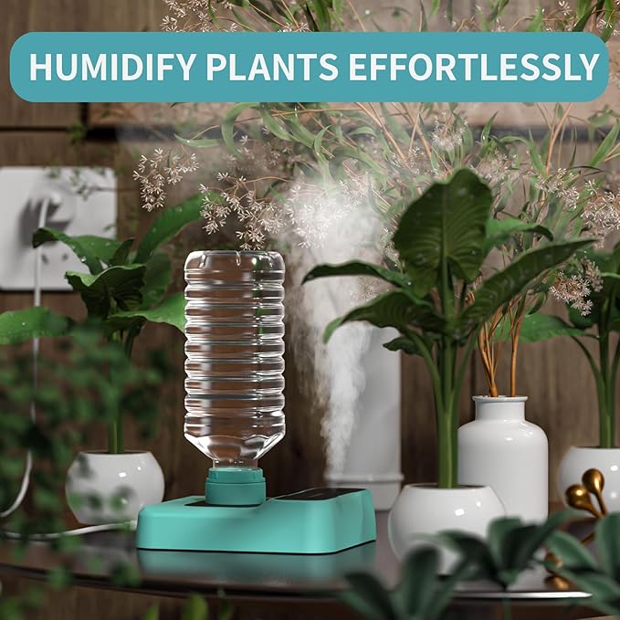 Travel Humidifier, Portable Small Humidifier for Plants, Bedroom, Office, Hotel or Car, 5000mAh Battery Operated Mini Cool Mist Humidifiers, Quiet 23dB, Auto-off, Night Light & BPA-Free, Green