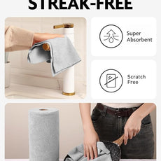 Fantasticlean Microfiber Cleaning Cloth Roll -75 Pack, Tear Away Microfiber Towels, 12