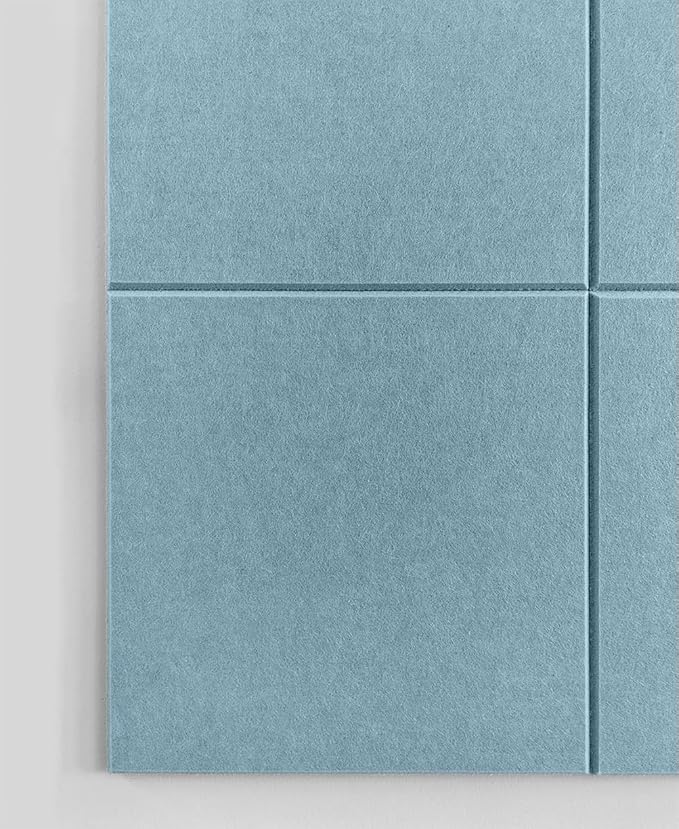 Felt Wall Tiles | Large Cork Board Alternative | Aesthetic Felt Bulletin Board for Office, Home & Classroom | Large Cork Boards for Walls Pinboard (12-Pack) | Baby Blue