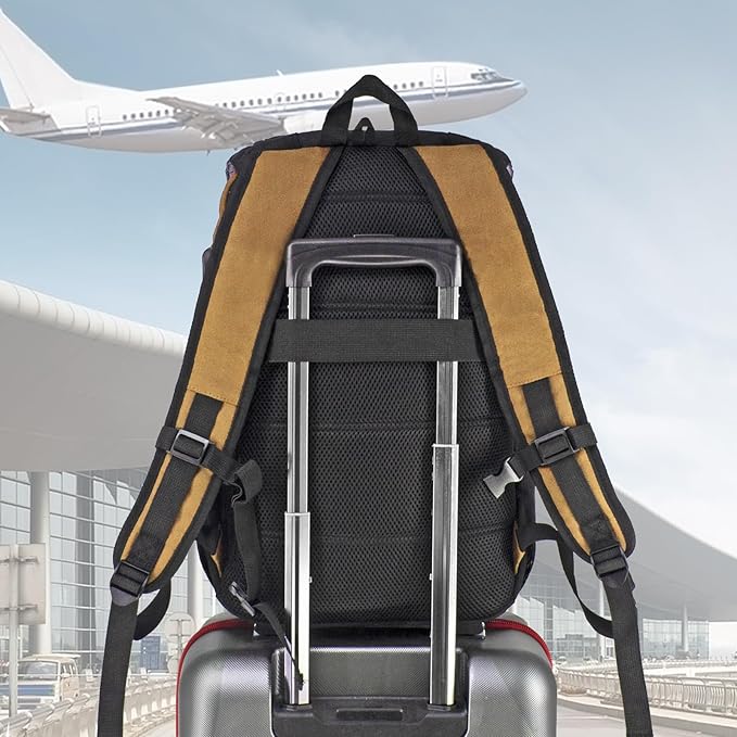 WOLT Laptop Backpack with USB Charging Port Fits Up to 17 Inch Laptop, College Backpack for Men Women, Computer Business Bookbag, Brown