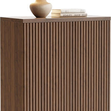 Fluted Buffet Cabinet Sideboard with Storage,Wooden Credenza with 2 Doors&Adjustable Shelve, Modern Accent Cabinets Coffee Bar Bookcase for Living Room,Kitchen Dining Room Entryway 15