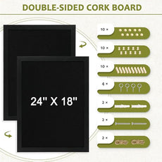 Double-Sided Black Cork Board with Linen, 24
