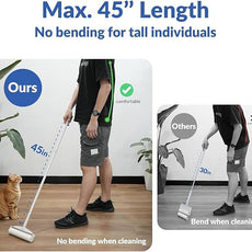 Large Lint Rollers for Carpet, Sticky Rollers for Floor DELOMO 9.45 in with 3 Extendable Handle, Long Handle Sticky Mop for Cleaning Carpets, Cars, Bedding, Couches, and Pet Hair