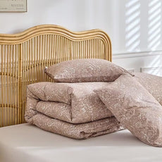 MKXI Vintage Comforter Set Full Size Wildflower Comforter Set Floral Bedding Set Brown Floral Duvet Comforter Microfiber Bed Set Soft Reversible Design Farmhouse Comforter Khaki